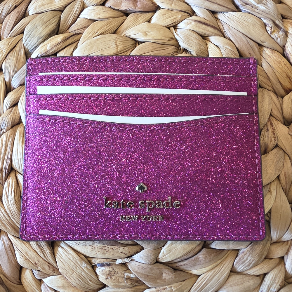 Kate Spade Pink Glitter Card Holder